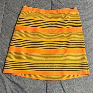 LOFT Striped Tan, Pink, Black Skirt